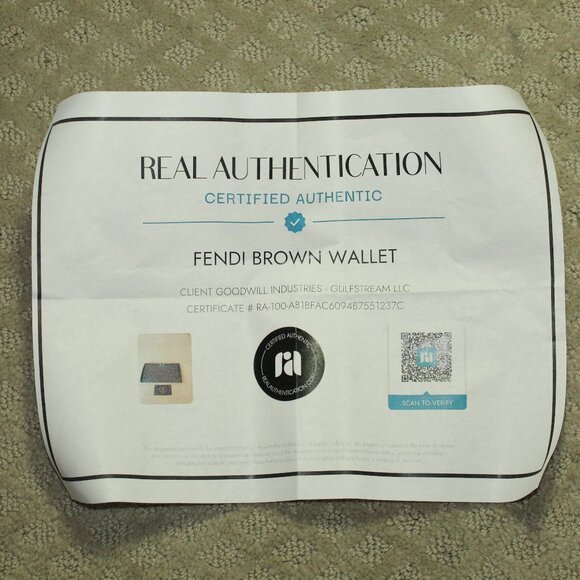 NWOT Fendi Brown Zucca Pattern Fold Leather Canvas Long Wallet Made in Italy - Picture 6 of 6